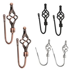 2x Spiral Window Curtain Tassel Tie-Back Wall Hooks Clothes Hangers