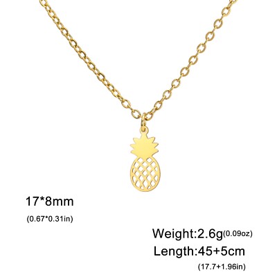 Pineapple Pendant Necklace Stainless Steel Fruit Jewelry Gift