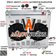 4 Row Radiator Shroud Fan For 2004-2015 Nissan Titan Armada Infiniti QX56 5.6L