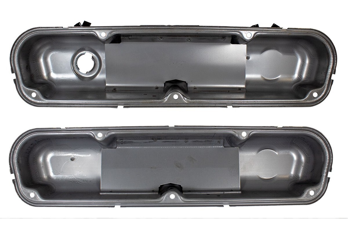 1964-89 Dodge SB LA Mopar Stock OE Raw Steel Valve Covers 273 318