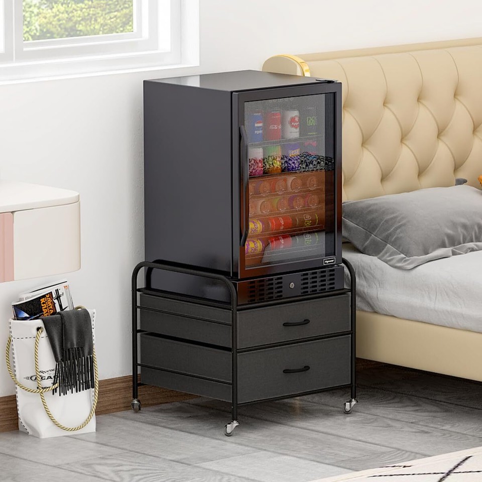 Mini Fridge Stand with Storage, WAYTRIM Kitchen Fridge Stand Mini