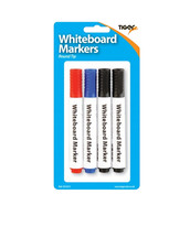 Pack of 4 Whiteboard Markers Round Tip - Ideal for Office & School