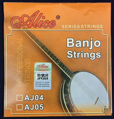 Alice AJ04 Full Set 4-String Banjo Strings, Loop End,  A D G C Strings