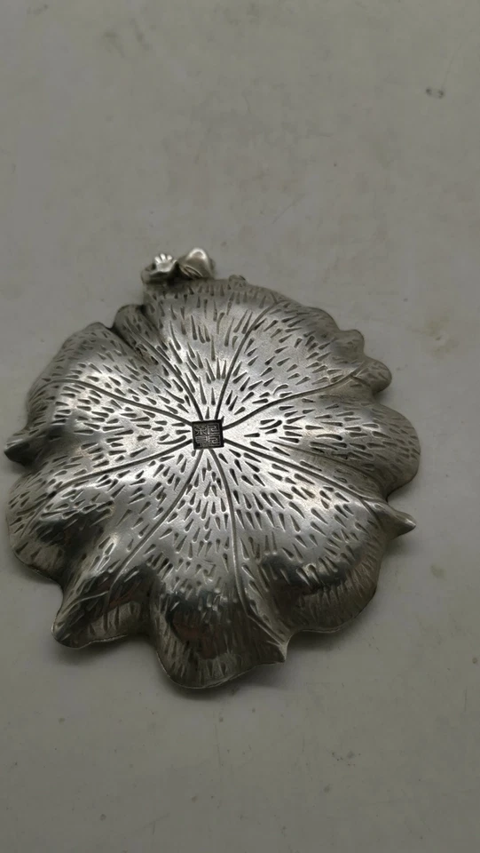 Antiguo Plato de Plata Plato de Incienso Rana Adornos Antiguos Colección Foto 4 de 4