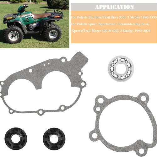Water Pump Seals Bearing Gaskets Rebuild Kit for Polaris 350L 400 400L 2 Stroke - Picture 3 of 13