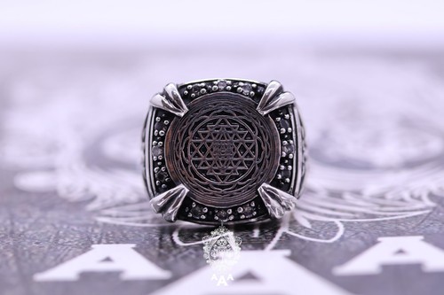 Anillo Sri Yantra Anillo Plata Sri Yantra Anillo Sri Yantra Meditación Anillo Plata - Imagen 2 de 8