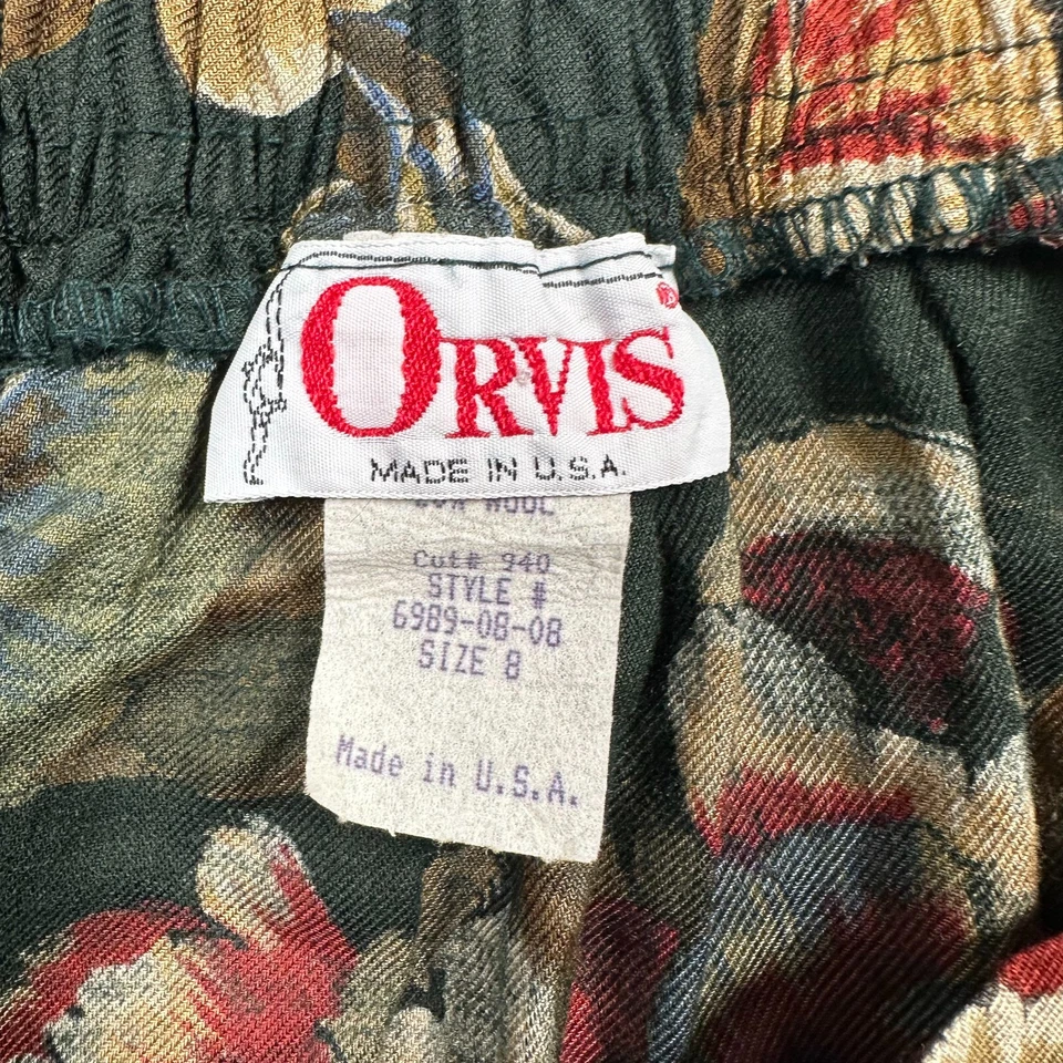 Falda Orvis Para Mujer 8 Floral Plisada Midi Lana Rayón Cottagecore De Colección EE. UU. Foto 3 de 4