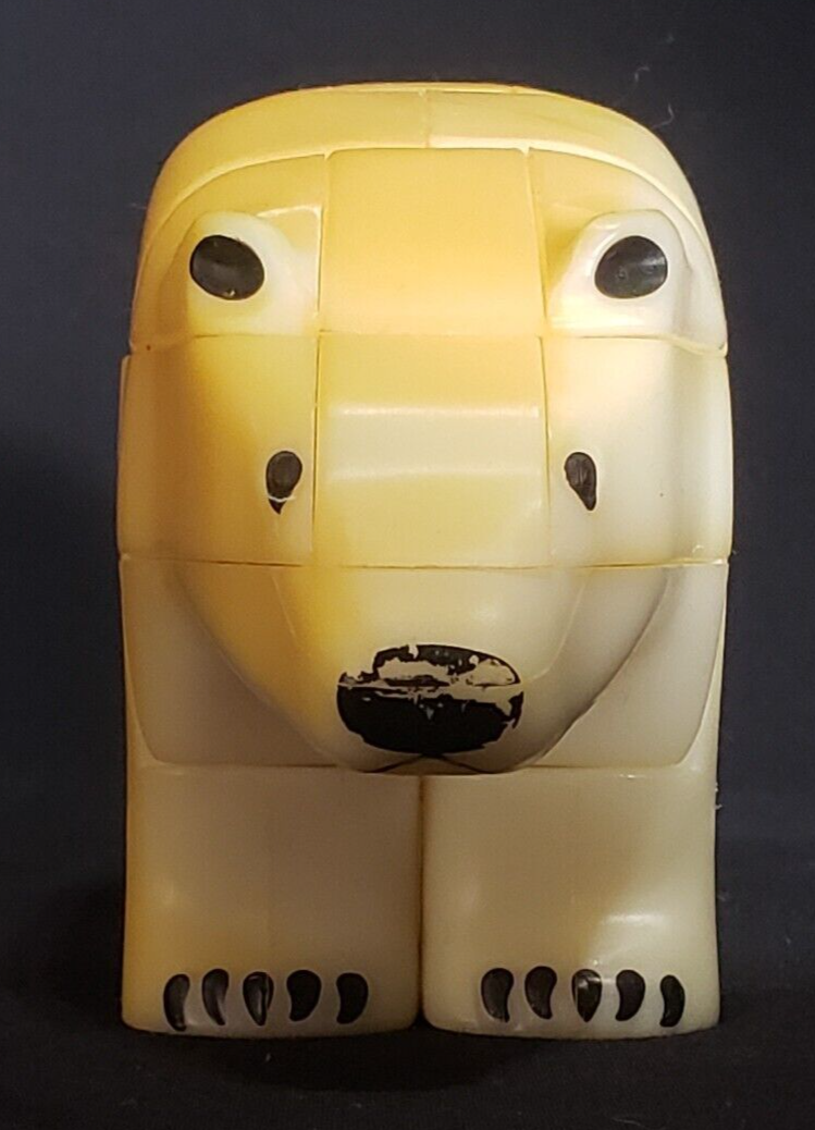 Vintage ANIPUZZLE 1986 PKR CORP Made in USA Polar Bear Figurine