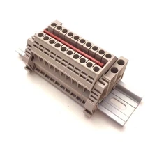 Power Distribution Terminal Blocks 10 Connector DIN Rail Dinkle 10AWG 30A 600V