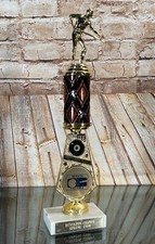 Vintage Pool Billiards Trophy BUSCH League 8-Ball 1988 Marble/Plastic 13.5"