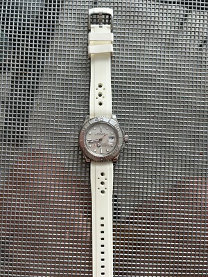 20mm WHITE Vulcanized Caoutchouc rubber Racing Strap Rolex Yacht-Master
