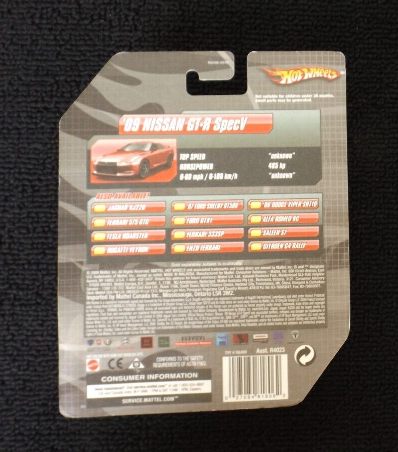 Hot Wheels Speed Machines 2009 Nissan GT-R SpecV Red MOC | eBay