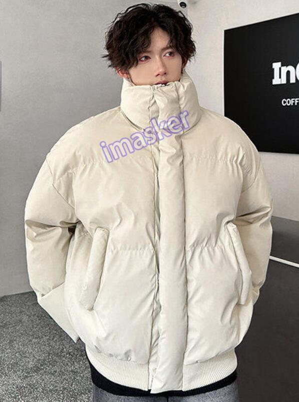 Men's Winter Cotton Padded Stand Collar Loose Fit Short Jacket