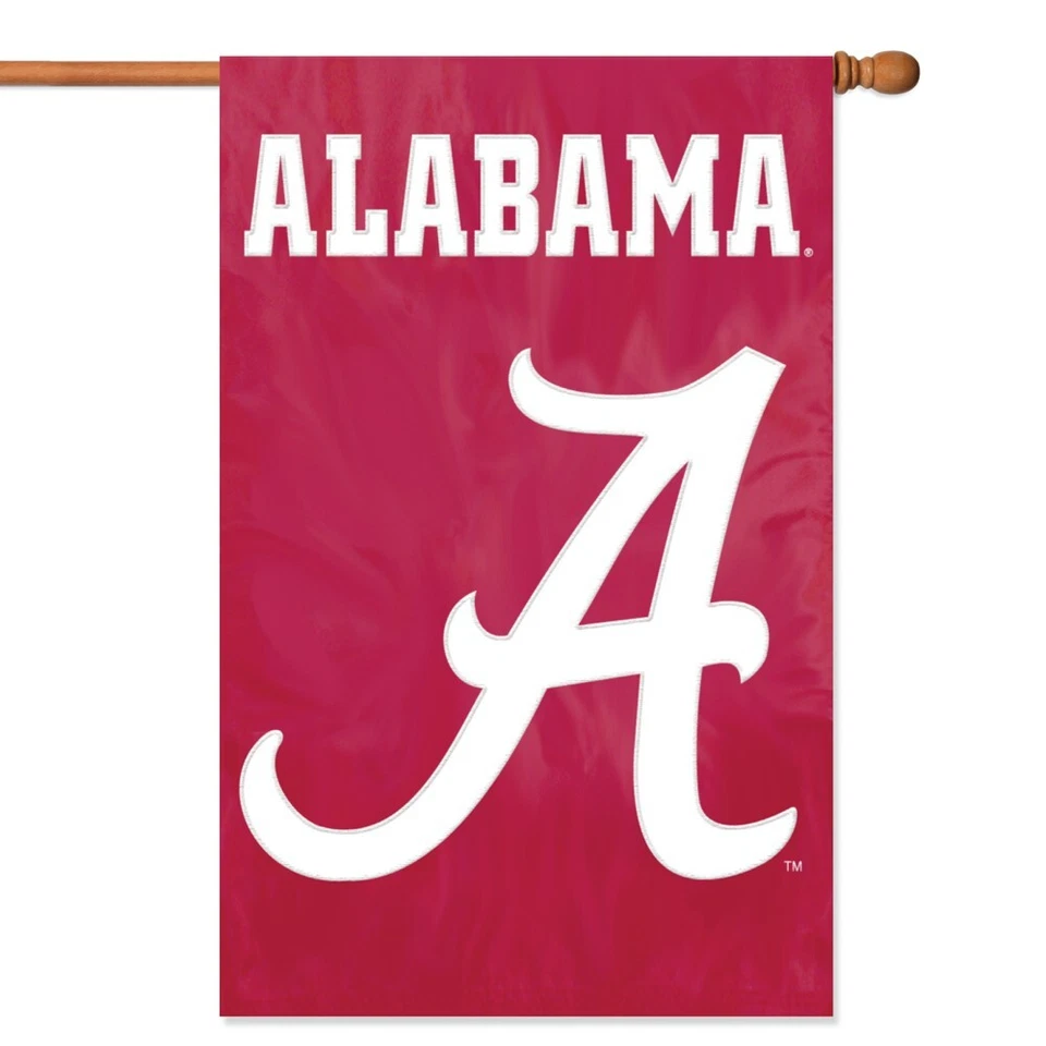 ALABAMA CRIMSON TIDE APPLIQUE BANNER HOUSE FLAG OUTDOOR 44"X28" OVERSIZED - Image 3 of 3