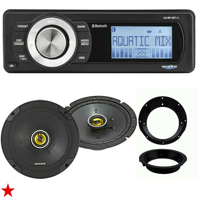 AQUATIC AV HARLEY DAVIDSON BLUETOOTH RADIO WITH KICKER 6.75 SPEAKERS