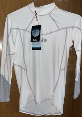 GILL WEST MARINE PRO RASH VEST LONG SLEEVE MENS WHITE SMALL NWT (B13)