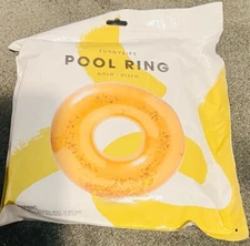 Sunny Life Disco Gold Pool Ring Float Tube with Glitter 41 by 41 Inches New