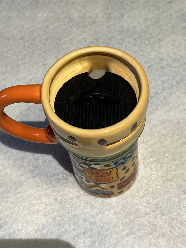 Taza de café té para llevar taza regalo divertido descafeinado es para maricas con tapa Foto 3 de 4