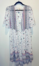 Ultra Flirt Womens Boho Sheer Cover Up Robe Floral Size Medium (E2389)