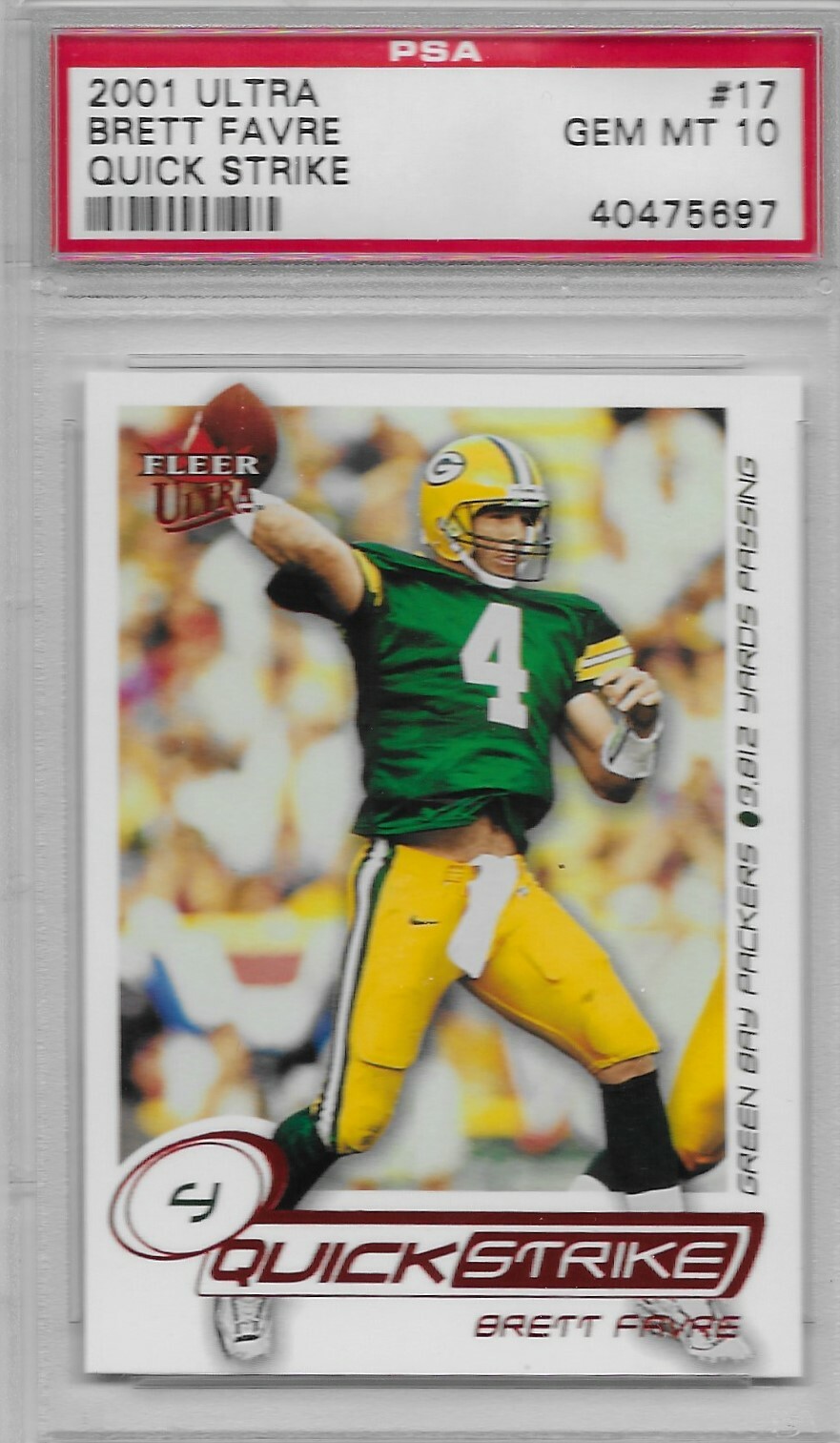 2001 Brett Favre PSA 10 Ultra QUICK STRIKE Green Bay Packers 