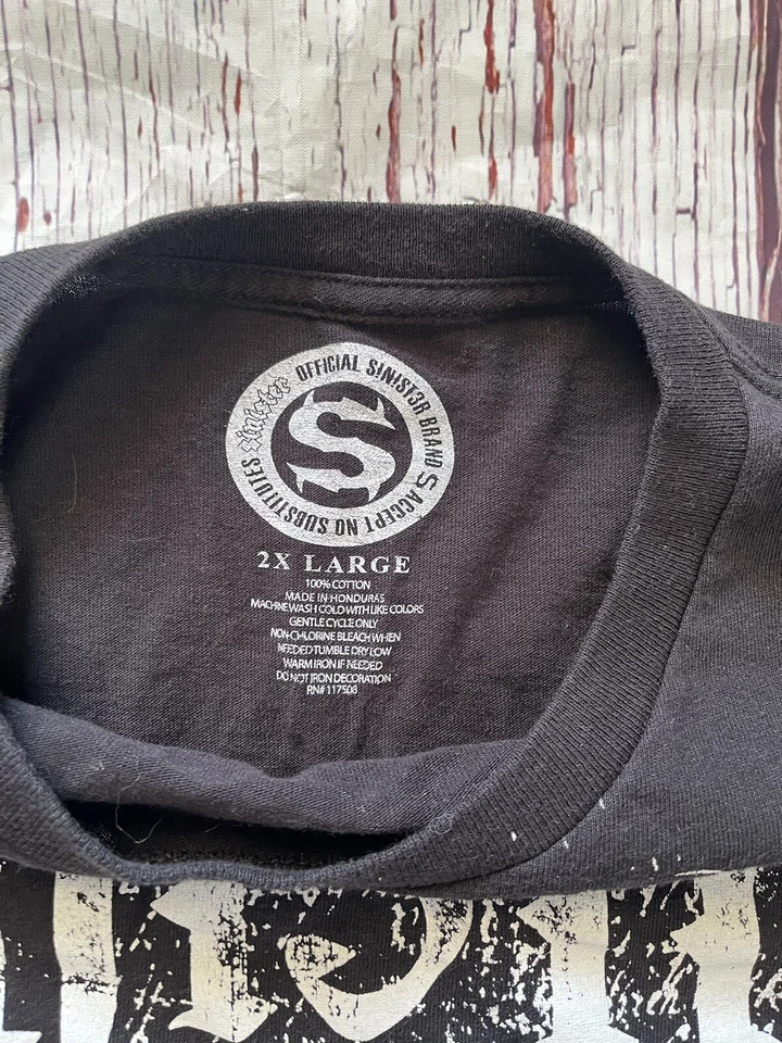 Camiseta Marca SINISTER Orgullo Honor Fuerza Y2K MMA Calavera Gótica Para Hombre 2XL XXL Foto 3 de 4