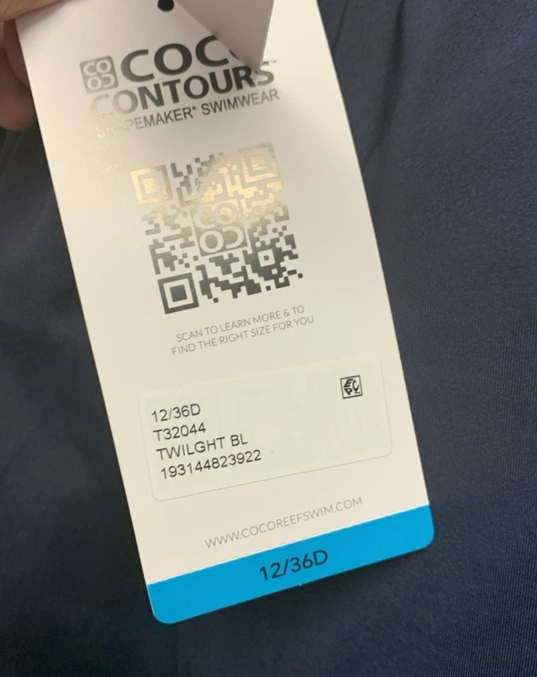 Camiseta Tankini Coco Reef Contours 36D Clarity Bandeau Azul Crepúsculo Nueva Foto 4 de 4