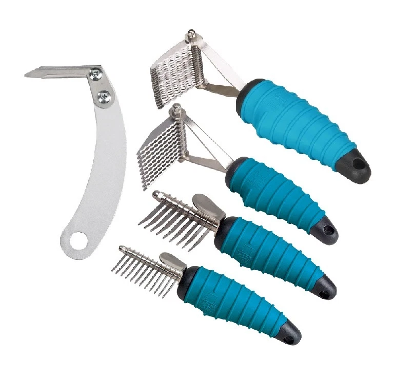 Ergonomic Dog Grooming Tools Dematting Combs Rakes and Splitters for Dogs