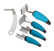 Ergonomic Dog Grooming Tools - Dematting Combs Rakes and Splitters for Dogs
