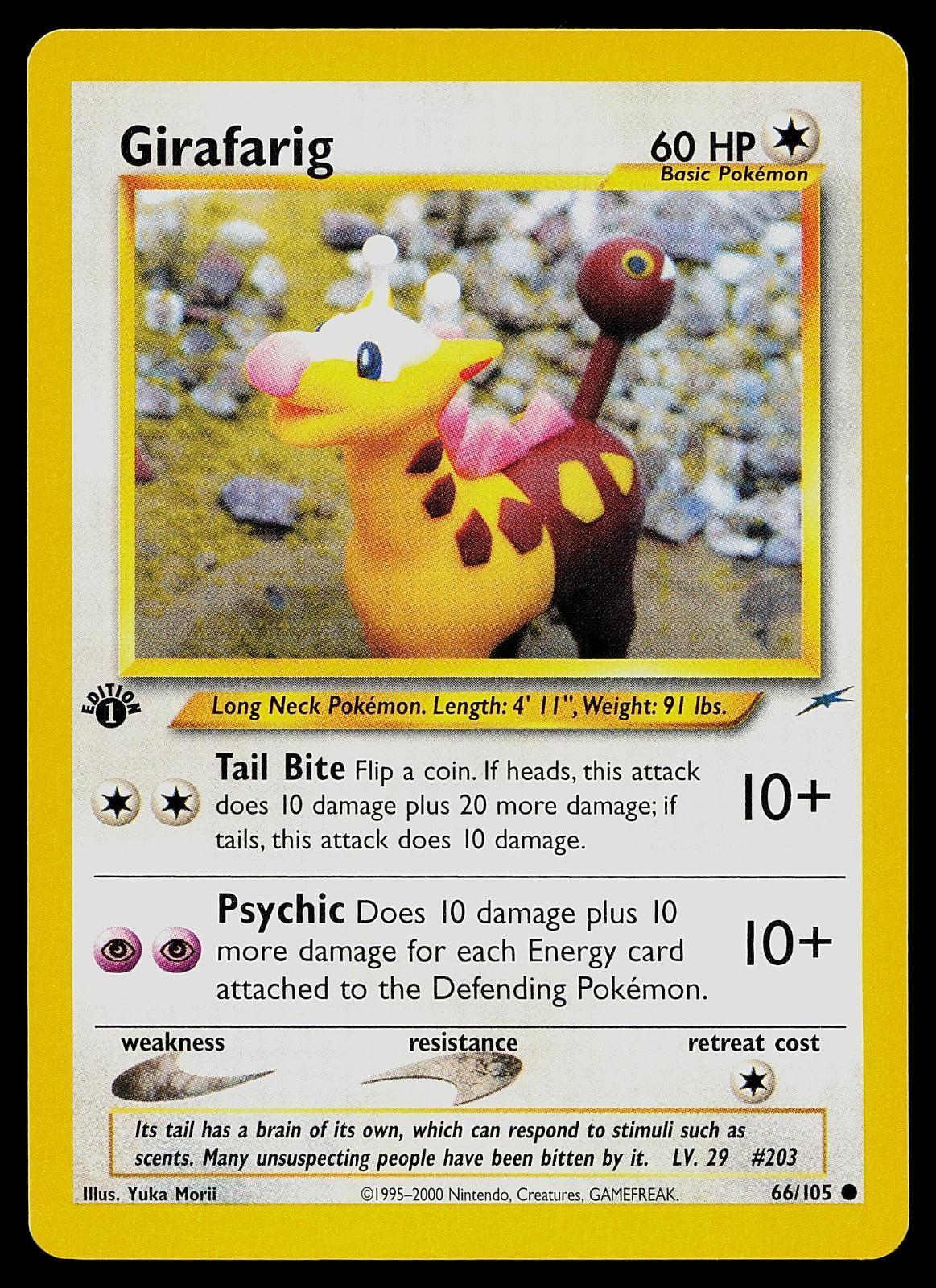 Pokemon Card - Girafarig Neo Destiny 66/105 1st Edition Common