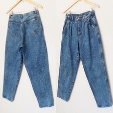 Vintage Bill Blass High Waist Pleated Front Mom Jean 10 Stone Wash Tapered Leg