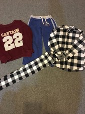 Boy Size 5 Clothing Lot 4x Pieces Winter Preppy Cozy Casual Checks Activewear