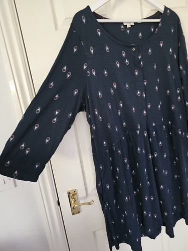 Vestido Fat Face Nina Talla 22 Manga Larga Bolsillos Azul Cintura Caída Túnica - Imagen 4 de 10