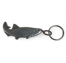 Vintage Keychain Trout Salmon Fish Pewter Key Ring Fob Outdoors Sportsman Fisher
