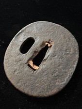 Unknown Brand No Signature Iron Tsuba Katana Fittings Antique Collectible