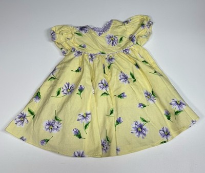 Vintage Plum Pudding Ltd Baby 18months Daisy Yellow Purple Dress Cottage Easter