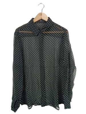 RIANI Transparenz-Bluse Damen Bluse Gr. DE 40 schwarz-weiß Elegant