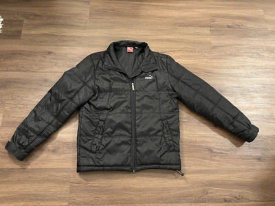 Rare Vintage Black Puma Warm Winter Jacket Coat Mens Size M Medium Polyester