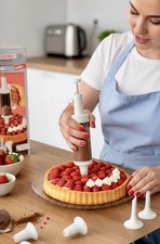 Leifheit One-Handed Cake Decorator Vintage With 6 Inserts Made in West Germany