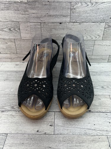 Spring Step Shoes Womens Size 9 Wedge Sandals Leather Italian Cutout Comfort