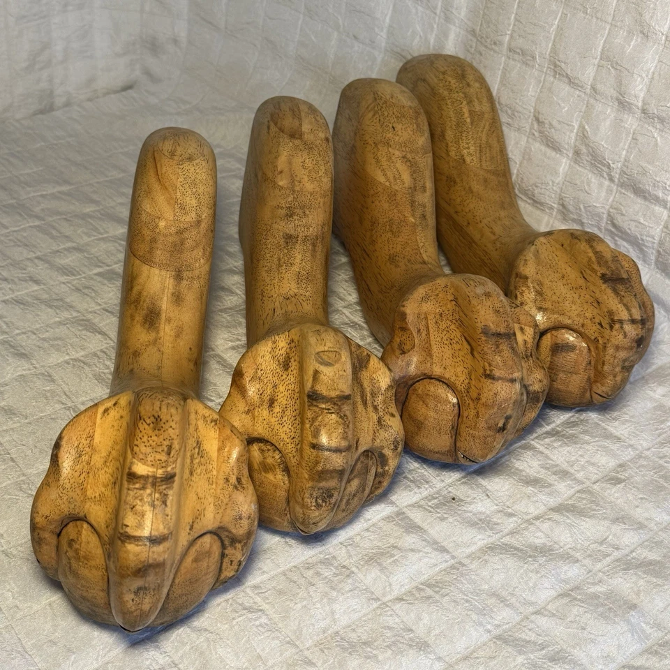 ¿Patas de mesa de madera tallada con 4 patas de roble? ¿Arce? Salvamento 14,5" largo reutilizable Foto 2 de 4