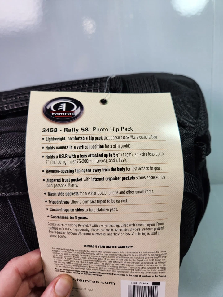 Tamrac 3458 Camera Bag Rally 58 Carrying Case Hip Waist Pack Black & Gray - Image 4 of 4