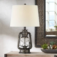 Murphy Rustic Industrial Accent Table Lamp 23" High Weathered Bronze with Dimmer