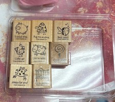 Stampin' Up A Little Birdie Told Me Stamp Set LOT 2007 Retired Wood Mount Rub