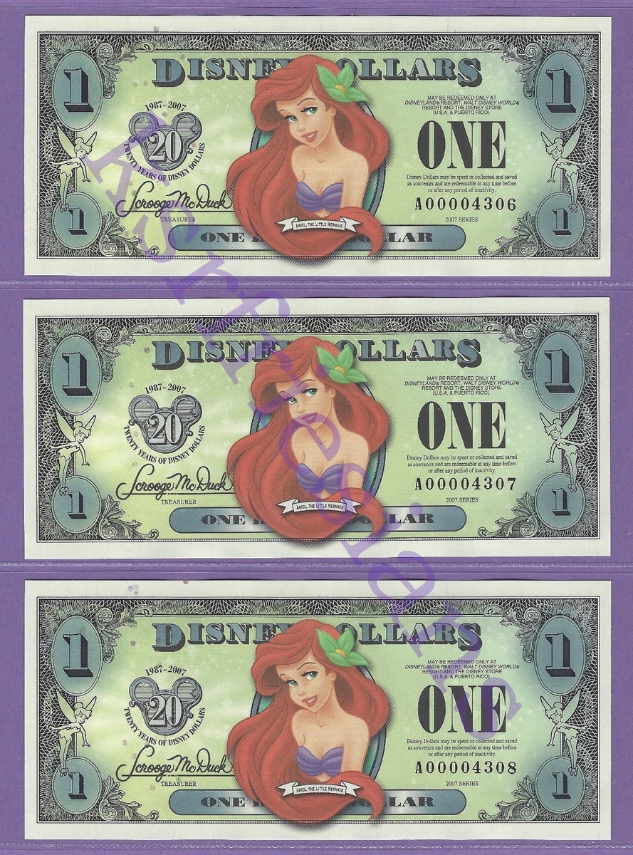 Ariel Disney Dollars (1968-Now) for sale | eBay