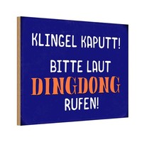 Holzschild 20X30 Cm Klingel Kaputt Dingdong Rufen Warnschild Hinweisschild Deko
