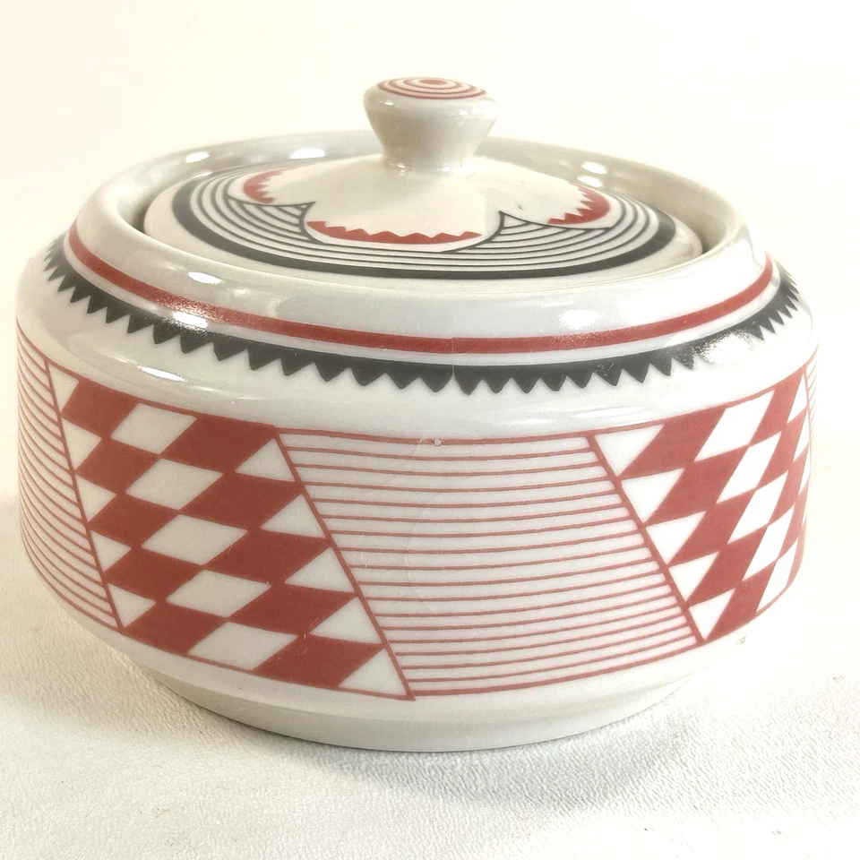 纯银古代Mimbreno印度圣达菲餐车糖碗复制品怀旧 — 第 2/4 张图片