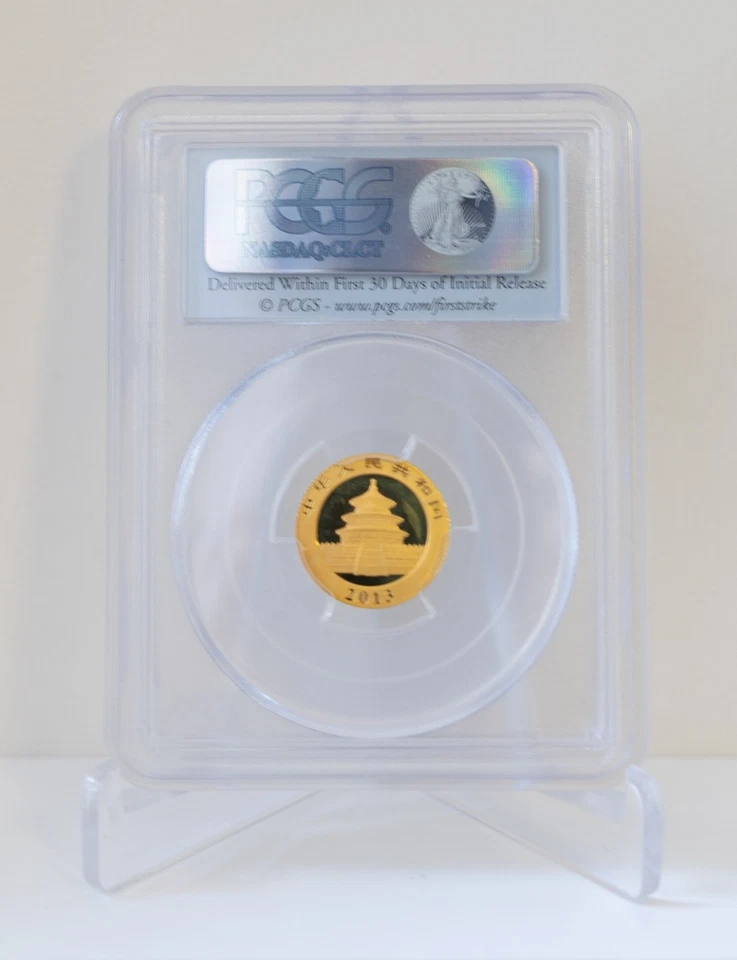 2013 China Panda Coin PCGS MS70 1/10 Oz Gold 50 Yn FirstStrike - Image 2 of 2