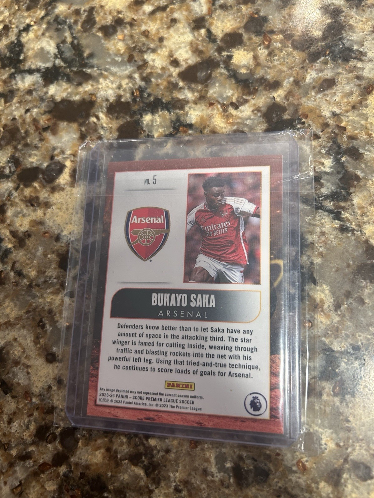 2023/24 Panini Score Intergalactic SSP Bukayo Saka Arsenal view 2