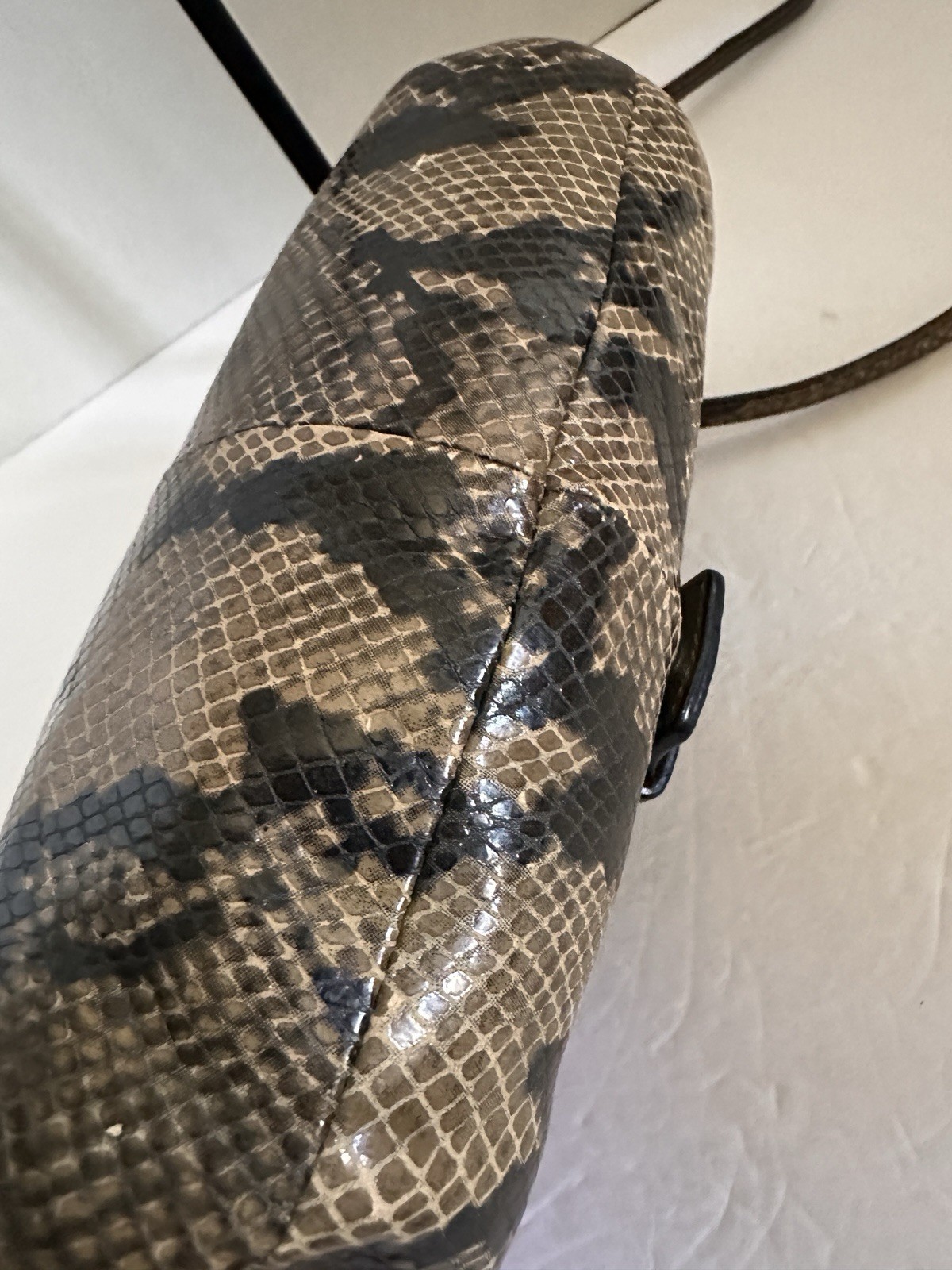 Coach Leather Snake Python Pattern Black Tan Cros… - image 7