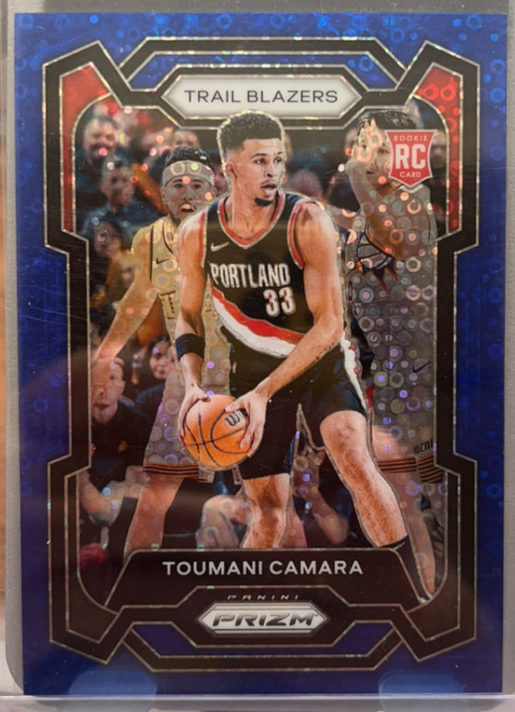 Toumani Camara 2023-24 Panini Prizm 097/150 Blue Disco RC Blazers #164